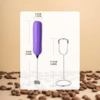 SUPRUS Ultra Fast Handheld Milk Frother Double Whisk with Stand 2 Batteries Stainless Steel for Lattes Cappuccino Matcha Hot Chocolate Coffee Bar Accessories Kitchen Gadgets Gift