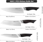 SHANGDAO Kitchen Knives Set, 3-Piece Chefs Knife Set High Carbon VG10 Stainless Steel with Ultra Sharp Blade & Professional Chef Knives, Japanese Cooking Knife with Gift Box