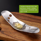 Garlic Press Rocker & Leaf Herb Stripper, Silicone Roller Peeler, Bottle Opener, Stainless Steel Garlic Crusher Chopper Squeezer Slicer Mincer