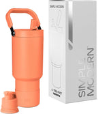 Simple Modern Trek Pivot | 30oz Flip Straw Tumbler with Handle | Water Bottle & Boot | Interchangeable Straw & Chug Lids | Insulated Stainless Steel Jug | Gym Sports Outdoors | Clementine