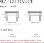 ISAENNE Designer Linen Extra Long Rectangle Tablecloth,Western Colorful Floral Indoor Table Cloth,Wrinkle Resistant Decor Tablecloths for Dining Thanksgiving Kitchen,67"*118"-Serenity B