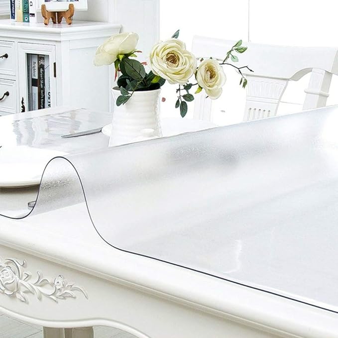 NECAUX Custom 18 x 35.5 Inch Frosted Desk Cover, 1.5mm Thick Plastic Pad, Table Cover for Computer & Side Table