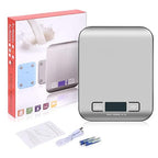 Digital Shipping Scale,Stainless Steel Panel, Accurate 10kg/1g Portable Postal Scale for Packages, Small Business,Kitchen, Food, Handmade, Liquids, and Boutique (Silver Black)