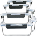 M MCIRCO 74.7oz(9.2 cup), 40.9oz(5 cup)& 19.3oz(2.4 cup) Extra Large Glass Food Storage Containers Set with Lids, 6 Pack Airtight Glass Storage Container for Microwave,Oven,Freezer Dishwasher