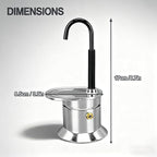 Mini Italian Mocha Coffee Maker, Single Cup, 50ml Capacity, Portable Outdoor Coffee Pot, Black Handle, Silver Base