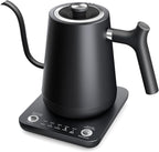 Gooseneck Electric Tea Kettle Pour-Over Kettle for Coffee, with 5 Variable Presets, 100% Stainless Steel Inner, with Keep Warm and Mute Function 0.8L, 1000W Quick Heating, Matte Black