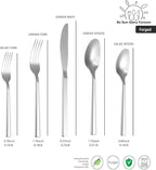 Cubic 20-Piece Silverware Set, Flatware Set Stainless Steel, Modern Cutlery Set, Service for 4, Matte Finish Forged Dishwasher Safe