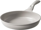 Redchef Non Stick Frying Pans, Ceramic Pan, Non-toxic Healty Skillet Omelet Pan with Heat-Resistant Handle, PFOA & PFAS Free, Compatible with All Stovetops, Dishwasher Safe, Even Heating, Gray, 11"