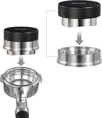 MATOW 2 in 1 Design Gravity Distributor and Magnetic Dosing Funnel Combo, 58.5mm Adaptive Espresso Distributor and Stainless Steel Dosing Ring Set Fits All 58mm Portafilter