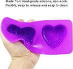 Rose Silicone Molds, AITRAI 4 Types 3D Rose Heart Silicone Molds Heart Soap Molds for Soap Making Cake Candle Chocolate Dessert Handmade Gift for Graduation Wedding Birthday, Purple