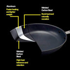 Misen Carbon Nonstick™ Frying Pan – Carbon Steel Pan, Naturally Nonstick No-Coating Surface, Ultra-Durable & Oven-Safe, Induction & Gas Compatible - 8 Inch