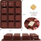 Wax Melts Molds Silicone, 3 Pcs 12-Cavities Square Silicone Mold for Scented Wax Melts, Chocolate Truffles, Candy, Jelly, Ice Cube Tray