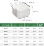 CuBE Large 2PCS Set 1500ml 1050ml Stainless Steel Food Storage Containers With Lids and a Net Kitchen Appliances Dishwasher Safe Premium South Korea
