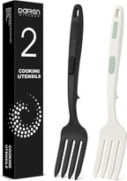 Silicone Flexible Cooking Fork, 11.6 Inch Heat Resistant, Large Non Stick for Mixing, Mashing, Whisking (BW)