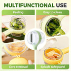 3 in 1 Peeler with Container, 2025 New Stainless Steel Peelers with Container with Handle Fruit Knife, Multifunctional Vegetable Peelers for Home Kitchen (Green)