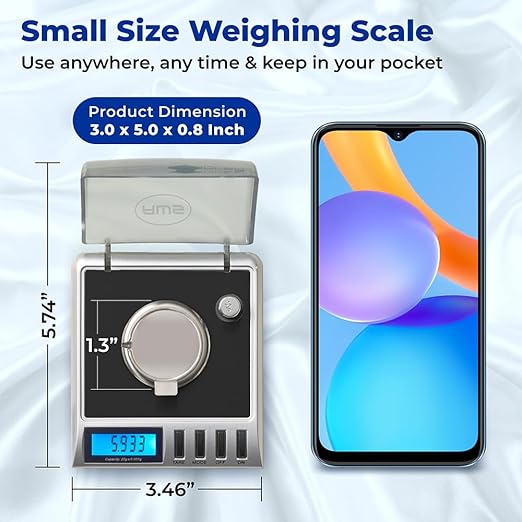 AWS Gemini-20 Milligram Scale 20g x 0.001g–Digital Jewelry/Lab Scale for Powder, Gold, Gems – Includes Calibration Weights, Tweezers & Tray–Tare, Cal, 6 Units (Gemini - 20 - Black)