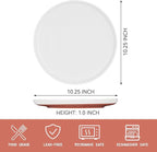 GZG Ceramic Dinner Plates Set of 4, 10.25 Inch Speckled Stoneware Plates with Clay-Tone Base, Large Ceramic Plates for Steak, Salad, Pizza, Microwave Oven Dishwasher Safe