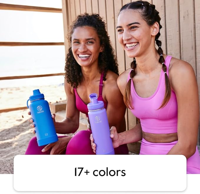 Takeya Actives Water Bottle with Straw Lid - Durable & Easy-Care Water Bottle with Stainless Steel Insulation - BPA-Free Lid with Carry Handle & Straw - Dishwasher-Safe - 64 oz, Onyx