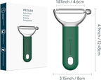 KITCHENDAO Swivel Vegetable Potato Peeler for Kitchen, Japanese Stainless Steel Sharp Blade, Heavy Duty Die-cast Construction Y Peeler, Built-in Eye Remover, Soft-touch Handle, Dishwasher Safe, Green