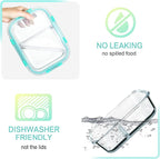 [5-Pack,36 Oz]Glass Meal Prep Containers 2 Compartments Portion Control with Upgraded Snap Locking Lids Glass Food Storage Containers, Microwave, Oven, Freezer and Dishwasher (4.5 Cups, Green)