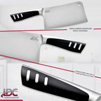 LDC Meat Cleaver Heavy-Duty 7" Inch Knife - High-Carbon Stainless Steel Chef Knife for Meat and Vegetables - Butcher Bone Cutting Knife for Home and Restaurant Use