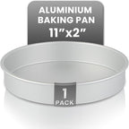 Restaurantware-Met Lux 11 x 2 Inch Straight-Sided Baking Tin, 1 Round Cake Pan - Oven-Ready, Freezable, Anodized Aluminum Round Baking Pan, Greaseproof, For Layer Birthday Cake