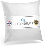ComfyDown Decorative Throw Pillow Insert, Down and Feathers Fill, 100% Cotton Cover 233 Thread Count, Square Pillow Insert - Made in USA (18" x 18")