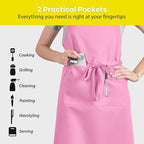 ROTANET Extra Large Apron for Men Adjustable Bib Aprons with 2 Pockets Cooking Kitchen Women Chef Water & Oil Resistant