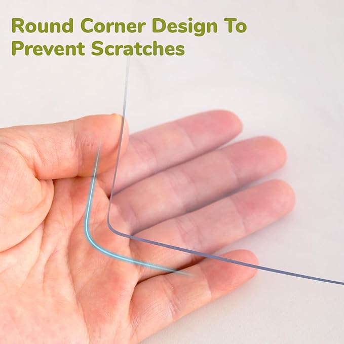 16 x 84 Inch Clear Table Cover Protector, Clear Desk Mat, Transparent Table Protector, 1.5mm Plastic Table Cover, Vinyl Table Protector