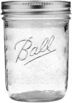 Ball Wide Mouth Pint 16-Ounce Glass Mason Jar with Lids and Bands, 12-Count