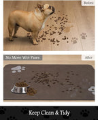 Pet Feeding Mat-Absorbent Dog Mat for Food and Water Bowl-No Stains Quick Dry Water Dispenser Mat-Dog Accessories Pet Supplies-Bowl for Messy Drinkers（Brown,12"x19"