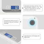 Digital Shipping Scale,Stainless Steel Panel, Accurate 5kg/1g Portable Postal Scale for Packages, Small Business,Kitchen, Food, Handmade, Liquids, and Boutique (Silver)