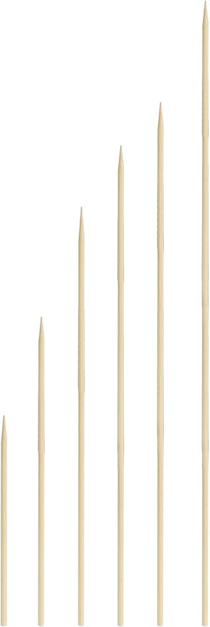 1600 Count | KingSeal Natural Bamboo Wood Grilling Skewers, 6 Inches x 2.5mm Diamter, for Shish Kebabs, BBQ, and Fruit Arrangements, Bulk Pack - 16 Packs x 100 Skewers