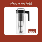 Takeya Flash Chill Iced Tea Maker - Airtight & Durable Iced Tea Maker Jug with Silicone Carry Handle - Leak-Proof & Lightweight Tea Infuser with Patented Flash Chill Technology - 1 Quart, Avocado