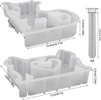 SourceTon Silicone Resin Mold Set for Flower Vases – Includes 2 Cat-Shaped Test Tube Vase Molds and 8 Test Tubes, Epoxy Resin Molds for DIY Floral Decor and Home Crafts