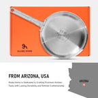 8 Inch Ceramic Non Stick Frying Pans - 5 Ply Stainless Clad Nonstick Skillet, Professional Cookware for Induction, All Stoves and Oven