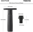 WOTOR Wine Saver Vacuum Pump with 20 Stoppers, Wine Stopper & Preserver, Reusable Bottle Sealer Keeps Fresh, Ideal Accessories Gift (Flat Handle)