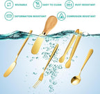 Charcuterie Board Accessories With 3 Oz Ceramic Dip Bowls, Wooden Handle Gold Cheese Spreader Butter Knive Set Kit, Mini Tongs, Spoons, Forks,Honey Dipper, Cocktail Picks