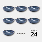 Organic Shape Restaurant Soup/pasta Bowl 8“/30oz, Commerical Grade Catering Stoneware Bowls in Ir-regular Organic Shape, Chip & Scratch Resistant, Glossy Reactive Glaze Blue, Case of 24