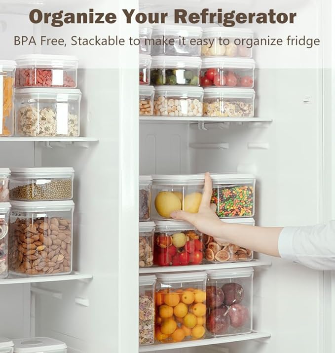 Pop Food Storage Containers Set Large Airtight Food Storage Containers with Pop Lids, Kitchen Pantry Organization and Storage, Cereal, Rice, Flour, Pasta & Snack Container, BPA Free, 2 x 2.8Qt