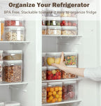 12 Pcs Pop Food Storage Containers Airtight Food Storage Containers Set with Lids Kitchen Pantry Organization and Storage, 3.4Qt, 2.8Qt, 2.1Qt, 1.2Qt