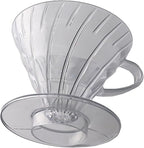 Pour Over Coffee Maker, Single Cup Coffee Dripper, Manual Porcelain Slow Brewing Accessories for Travel, Camping, Office, Home, Cafe, Coffee Gifts (Clear, Large)