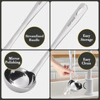 Serving Utensils Set, Stainless Steel Serving Utensils 6 PCS, Durable Heavy Duty Serving Ladle, Solid Serving Spoon, Slotted Serving Spoon, Slotted Turner, Cake Server, Serving Fork