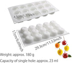 OCPO KITCHEN Apple Silicone Mold for Baking Mousse Cake, Candy, Chocolate, French Fruit Dessert, Pastry, Cupcake, Ice Cream, Pudding, Cake Decoration Mold, 3D Apple Shape (15-Cavity)