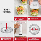 Chef Preserve Glass Vacuum Seal Containers for Food Storage, Made For Compact Vacuum Sealer, 3pcs set [1x Small, 1x Medium, 1x Large] Works With Handheld Vacuum Sealer Machine