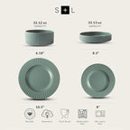 Christian Siriano Lusso 16-Piece Dinnerware Set Stoneware, Stone