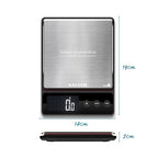 Salter Heston Blumenthal Precision 1140A HBBKDR Digital Kitchen Scales - Premium Compact Baking/Cooking Scale, for Weighing Food/Coffee and Liquid, 0.5 g Increments, Slim, Stainless Steel/Black