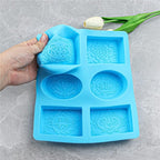 Soap Molds for Soap Making 2 Pack Soap Silicone Mold Cavities Handmade Soap Mold Rectangle Oval and Flower Shapes Baking Mold Bath Molds Silicone