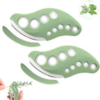2 Pack Herb Stripper 9 Holes with Herb Cutter, Stainless Steel Herbs Leaf Stripping Tool, Herb Stripper Cutter Tool, Herb Leaf Peeler for Collard Greens Thyme Basil Rosemary Stripper, Dishwasher Safe