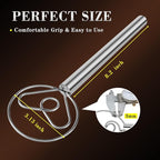 TEEVEA Danish Dough Whisk with Stainless Steel Hook Dutch Style Bread Mixer for Sourdough Baking Tools